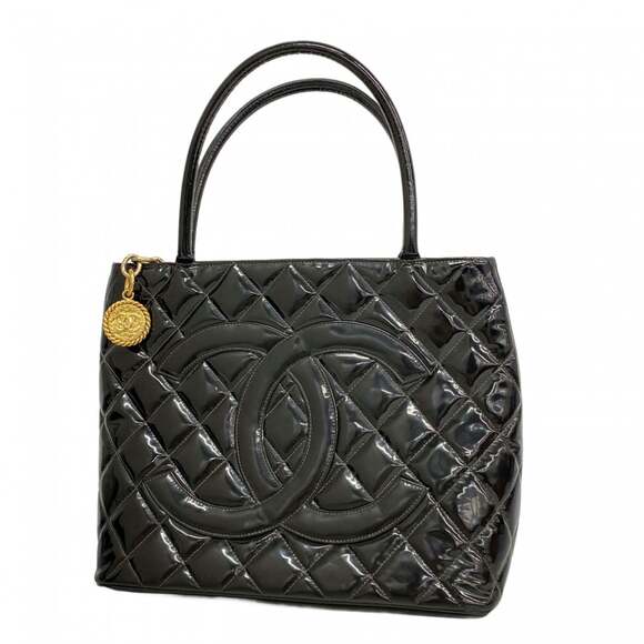 Chanel Reissue Tote Bag Patent Leather Black Women's